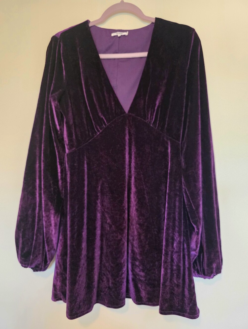 Tularosa Plunge Velvet Velour Purple Plum Mini Dress Medium